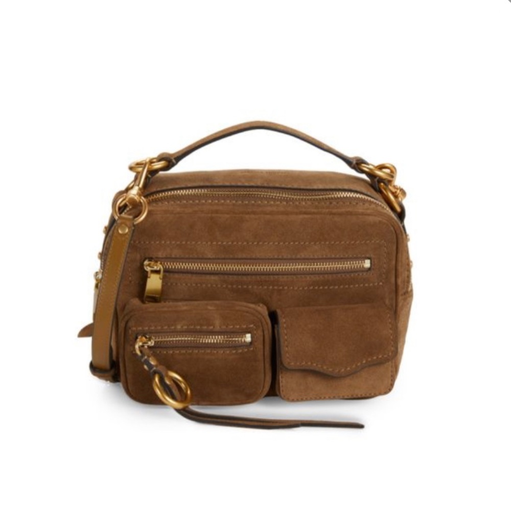 Rebecca Minkoff Jett Boxy Brown Suede Crossbody